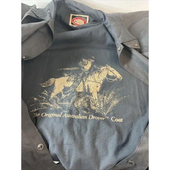 Vintage Australian Outback Collection Coat Drover Duster Leather Duck Barn Field